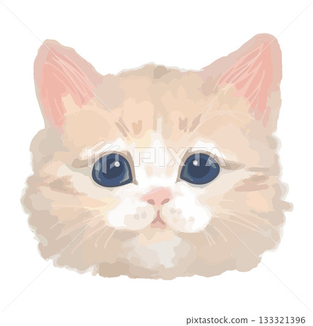 挪威森林貓 – 世界各地貓科動物的特寫插圖 – 逼真的觸控向量圖 133321396