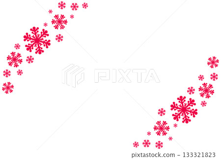 Illustration of a diagonal snowflake in vibrant pink 133321823