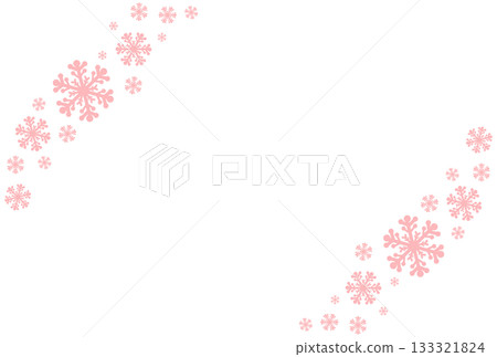 粉紅色斜雪花插圖 133321824