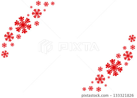 一幅紅色斜雪花的插圖 一幅紅色斜雪花的插圖 133321826