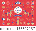 2026 Horse and Chinese New Year illustration set 2026 Horse and Chinese New Year illustration set 133322137