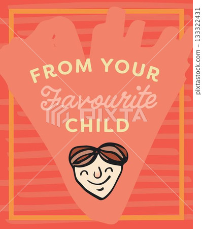 Yellow text and pattern on greeting card 133322431