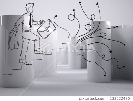 Comic man on abstract grey background 133322480