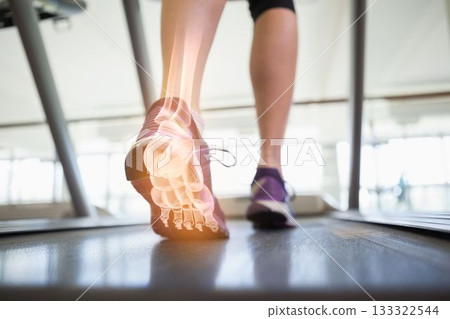 Jogger experiencing ankle pain Jogger experiencing ankle pain 133322544
