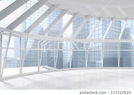 Modern room overlooking city Modern room overlooking city 133322610