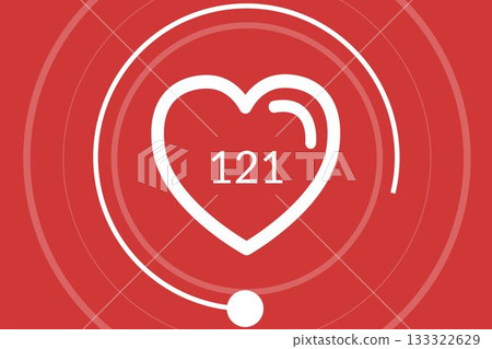 Digital composite of heart icon Digital composite of heart icon 133322629