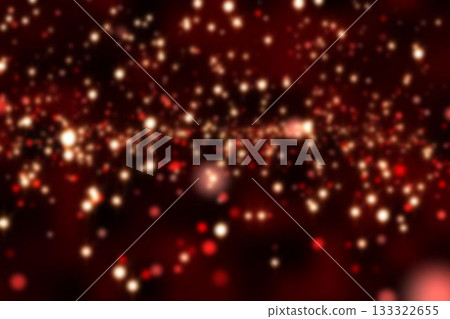 Cluster of bokeh light spots is casting abstract glow across deep red flat design backdrop 133322655