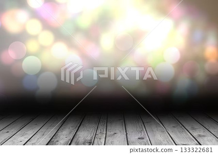 Shimmering light design over boards 133322681