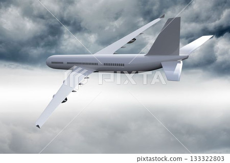 3D plane flying in the sky 133322803