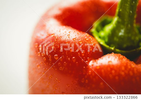 Fresh red pepper on wooden table 133322866