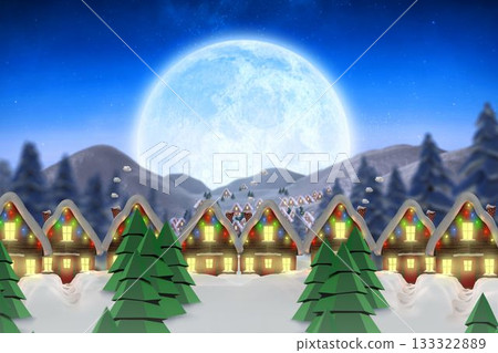 Quaint town with bright moon Quaint town with bright moon 133322889