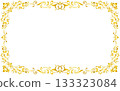 A formal, gold decorative frame in Art Nouveau style. Hand-drawn. Horizontal. 133323084