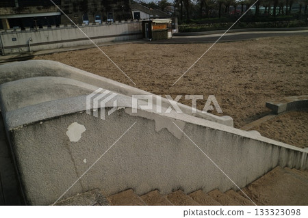 View of the concrete steps in the outdoor park View of the concrete steps in the outdoor park 133323098