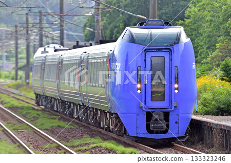 室蘭本線、小城浜、JR北海道、木葉283系列、北斗 133323246