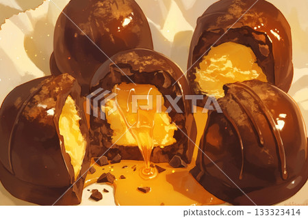 Delicious chocolate with sauce Delicious chocolate with sauce 133323414