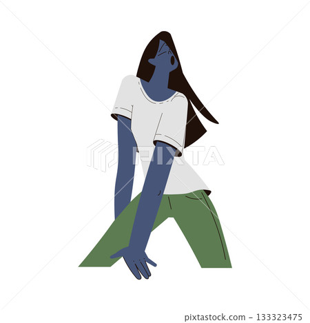 Scared Woman Character Run and Escape Afraid of Something Vector Illustration Scared Woman Character Run and Escape Afraid of Something Vector Illustration 133323475