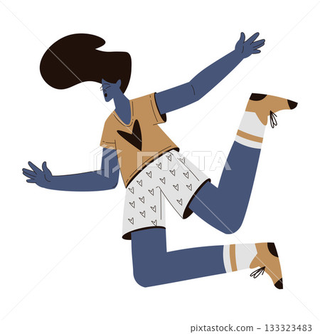 Scared Woman Character Float and Fly in the Air Suffer from Hurricane Vector Illustration Scared Woman Character Float and Fly in the Air Suffer from Hurricane Vector Illustration 133323483