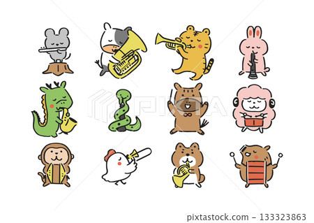 The Zodiac Animal Band Conducted by a Horse① The Zodiac Animal Band Conducted by a Horse① 133323863