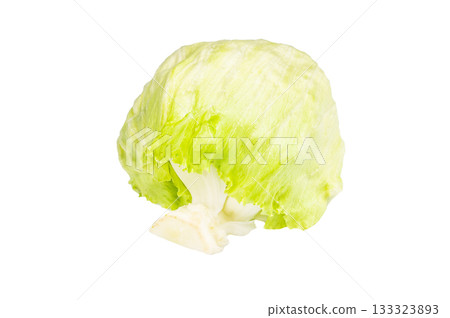 Sliced iceberg lettuce cabbage isolated on white background. top view Sliced iceberg lettuce cabbage isolated on white background. top view 133323893
