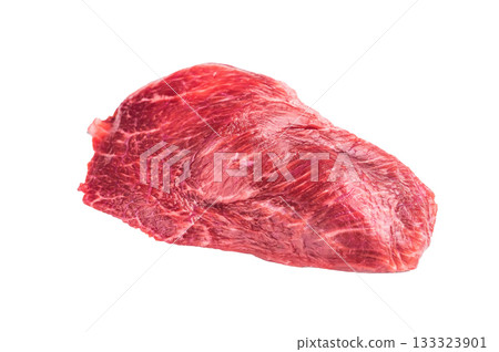 Raw Beef cheeks, fresh veal meat Isolated on white background. top view Raw Beef cheeks, fresh veal meat Isolated on white background. top view 133323901
