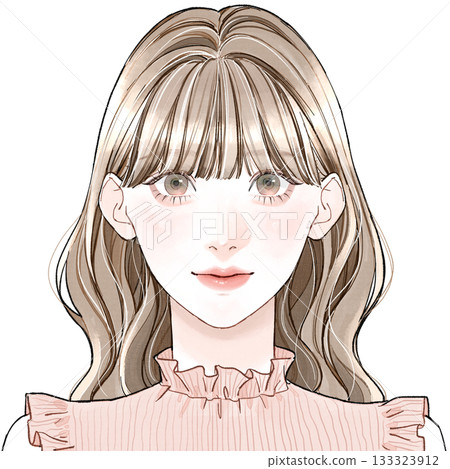 臉型:女性化 - 齊瀏海 臉型:女性化 - 齊瀏海 133323912