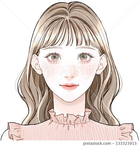 臉型:女性化 - 眉毛處有瀏海 臉型:女性化 - 眉毛處有瀏海 133323913