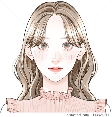 Feminine face type: Center part Feminine face type: Center part 133323914