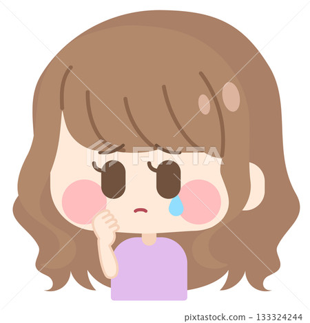頭髮蓬鬆的女孩（哭泣） 133324244