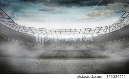 Illuminated stadium against sky 133324331