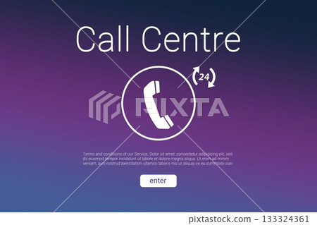 Icons with call centre text Icons with call centre text 133324361