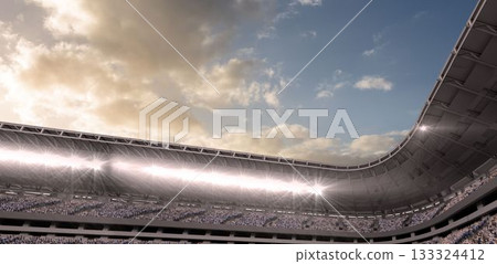 Crowded stadium with cloudy sky Crowded stadium with cloudy sky 133324412