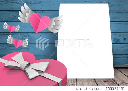 hearts with wings flying 133324461