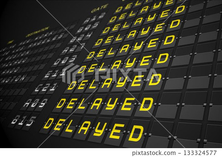 Departures list on black mechanical board Departures list on black mechanical board 133324577