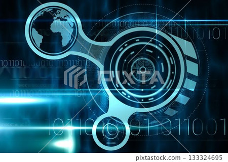Blue and black technology interface Blue and black technology interface 133324695