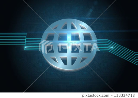 Shiny globe on black background 133324718