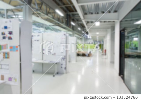 Office corridor is featuring flat design with mobile whiteboards, rolling tables, glass partitions Office corridor is featuring flat design with mobile whiteboards, rolling tables, glass partitions 133324760