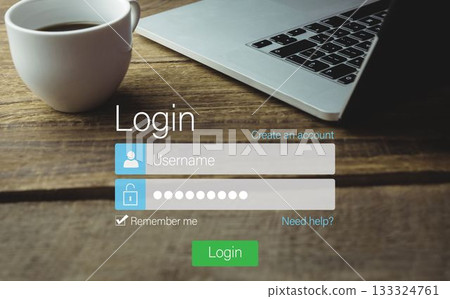 Log on screen of digital device 133324761