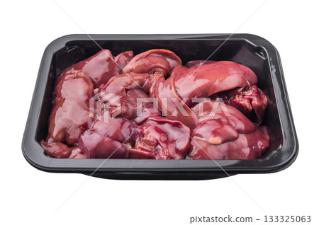 Close-up of fresh chicken liver in packaging Close-up of fresh chicken liver in packaging 133325063