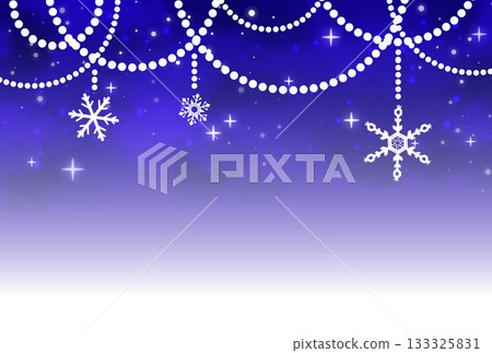 深紫色雪花和珍珠花環營造出閃閃發光的背景 深紫色雪花和珍珠花環營造出閃閃發光的背景 133325831