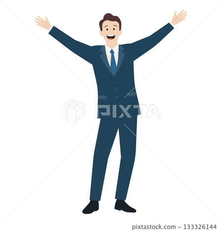 A cheerful, welcoming brown-haired male business person 133326144