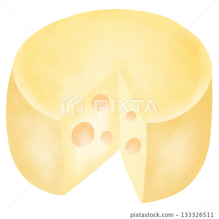 Cheese Lover cute watercolor cheese slice painting 133326511