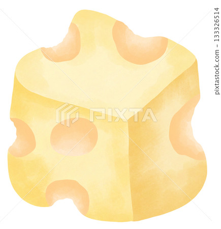 Cheese Lover cheese block and slice watercolor artwork 133326514
