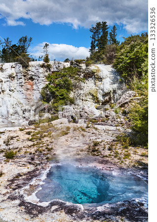 Orakei Korako geotermal valley in New Zealand 133326536