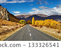 Autumn landscape with road and blue sky 133326541