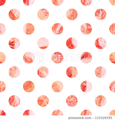Rose gold foil seamless texture, shiny handmade circles. Golden glittering pattern. Shining hand drawn background. Wedding, greeting card decoration. Modern minimalist art. Vector illustration Rose gold foil seamless texture, shiny handmade circles. Golden glittering pattern. Shining hand drawn background. Wedding, greeting card decoration. Modern minimalist art. Vector illustration 133326595