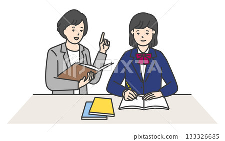 Illustration material of a tutor teaching a student Illustration material of a tutor teaching a student 133326685