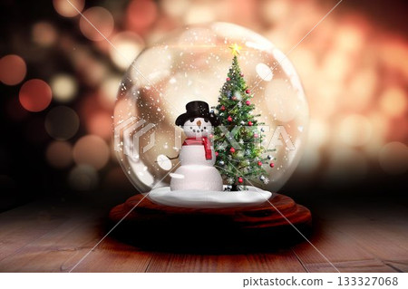 Christmas tree in snow globe Christmas tree in snow globe 133327068