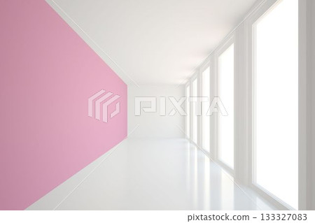 Modern white and pink room with window Modern white and pink room with window 133327083