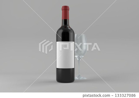Wine bottle with drinking glass Wine bottle with drinking glass 133327086