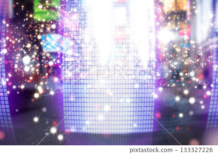 Glittering screen in urban setting 133327226